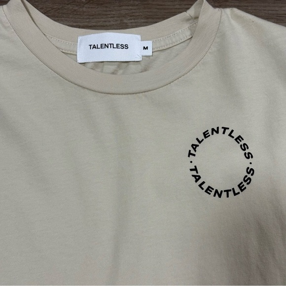 Talentless Women’s Circle Logo Baby Tee Shirt Bone Color Size Medium - Picture 3 of 9